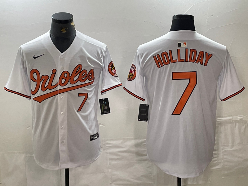 Men's Baltimore Orioles Jackson Holliday #7 White Home Limited Jersey